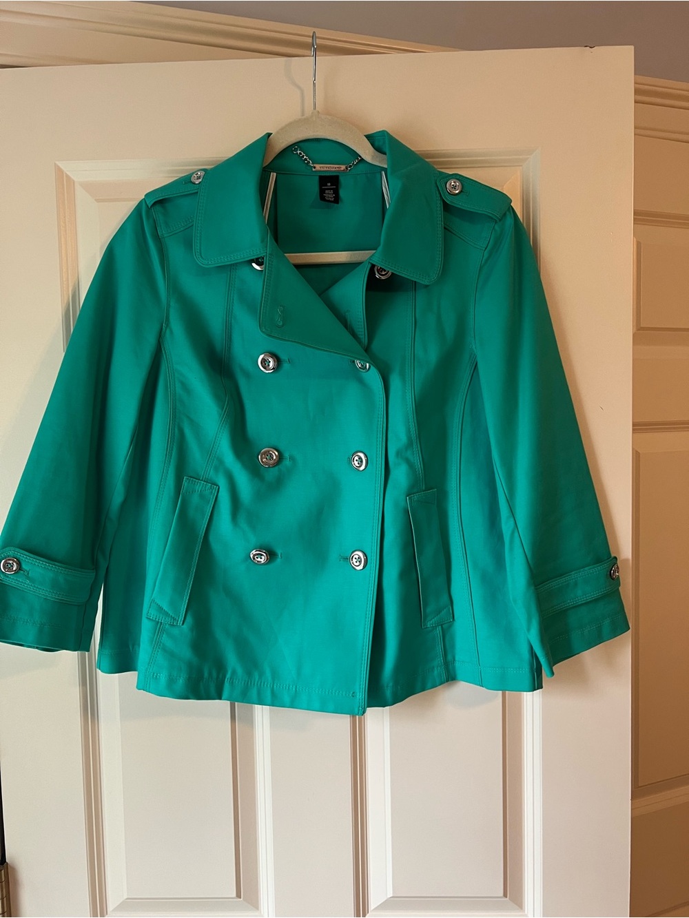 White House, Black Market Spring Green Women’s Double-Breasted  Jacket